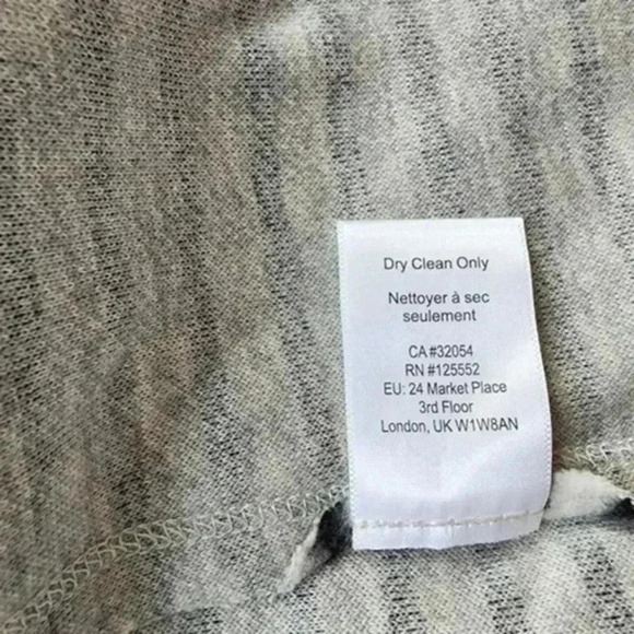 DOLAN by Anthropologie Moto Jacket  Brushed Fleece Grey White Stripe Women's Med - Picture 9 of 11